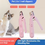 Dog & Cat Nail Clippers – 2‑in‑1 LED Grooming Tool