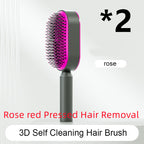 Self Cleaning Hair Brush For Women One-key