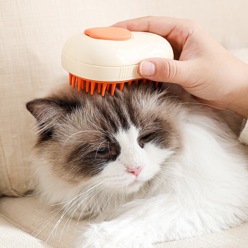 Steamy Cat Brush Electric Self‑Cleaning Pet Grooming Comb