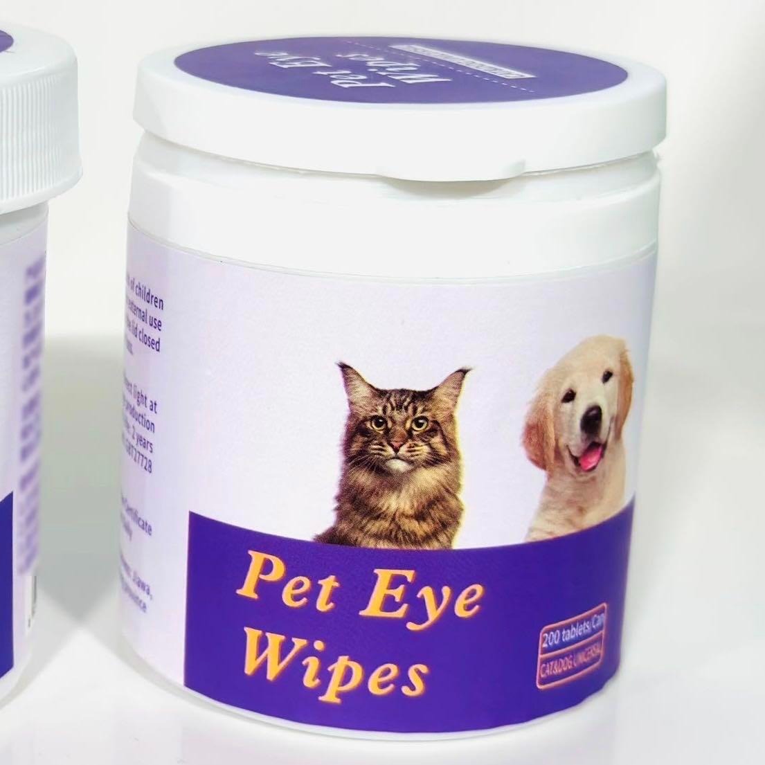 Pet Eye Wipes 200 Count Tear Stain Remover for Dogs & Cats