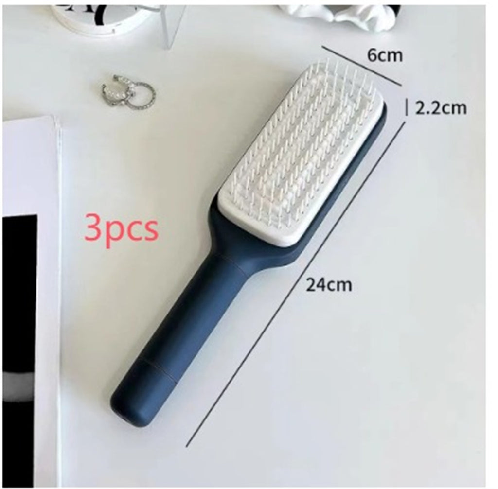 4 In 1 Self Cleaning Hair Brush New Self-Cleaning Anti-Static Massage Comb