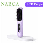 2 In 1 Straight Hair Comb Wireless Hair Straightener Brush Hair Fast Heating Portable Hot Curler USB Charging