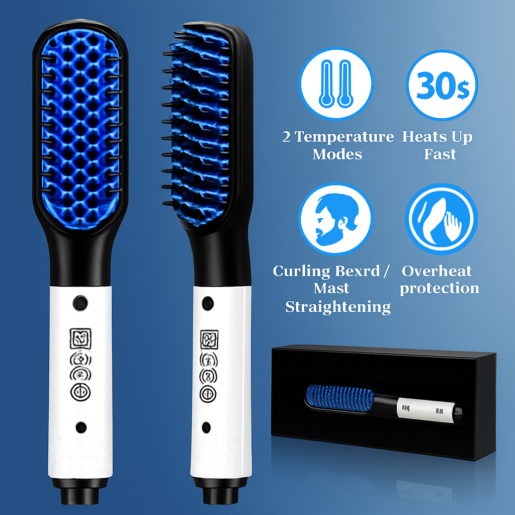 Multifunctional Hair Straightener Hair Comb Brush Men Beard Straightener Straightening