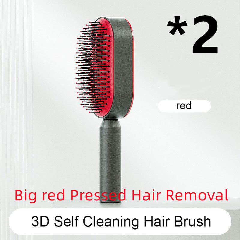 Self Cleaning Hair Brush For Women One-key