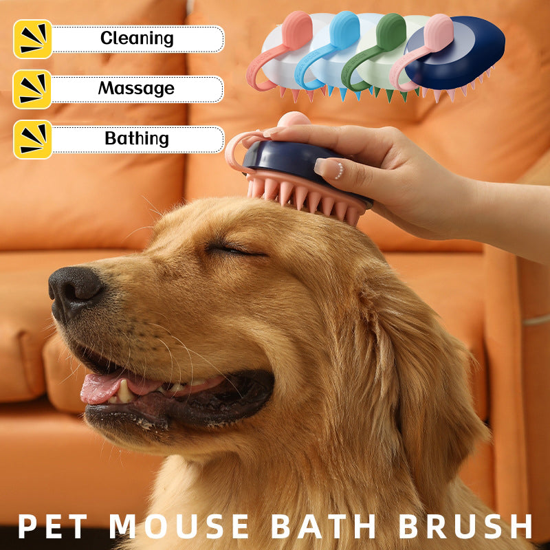 Soft Silicone Pet Hair Remover Handheld Bath & Massage Brush