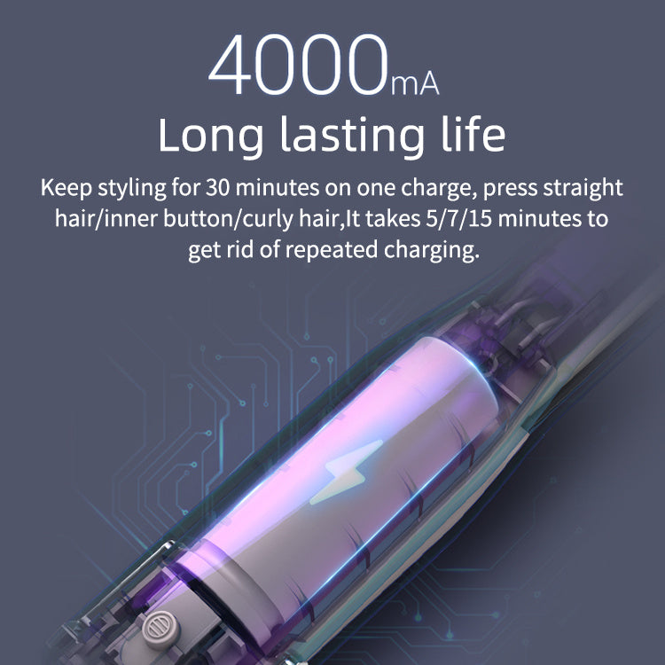 Rechargeable Wireless Hair Curler Cross-border Electric Splint Curling Iron 2 In 1 Dual Use