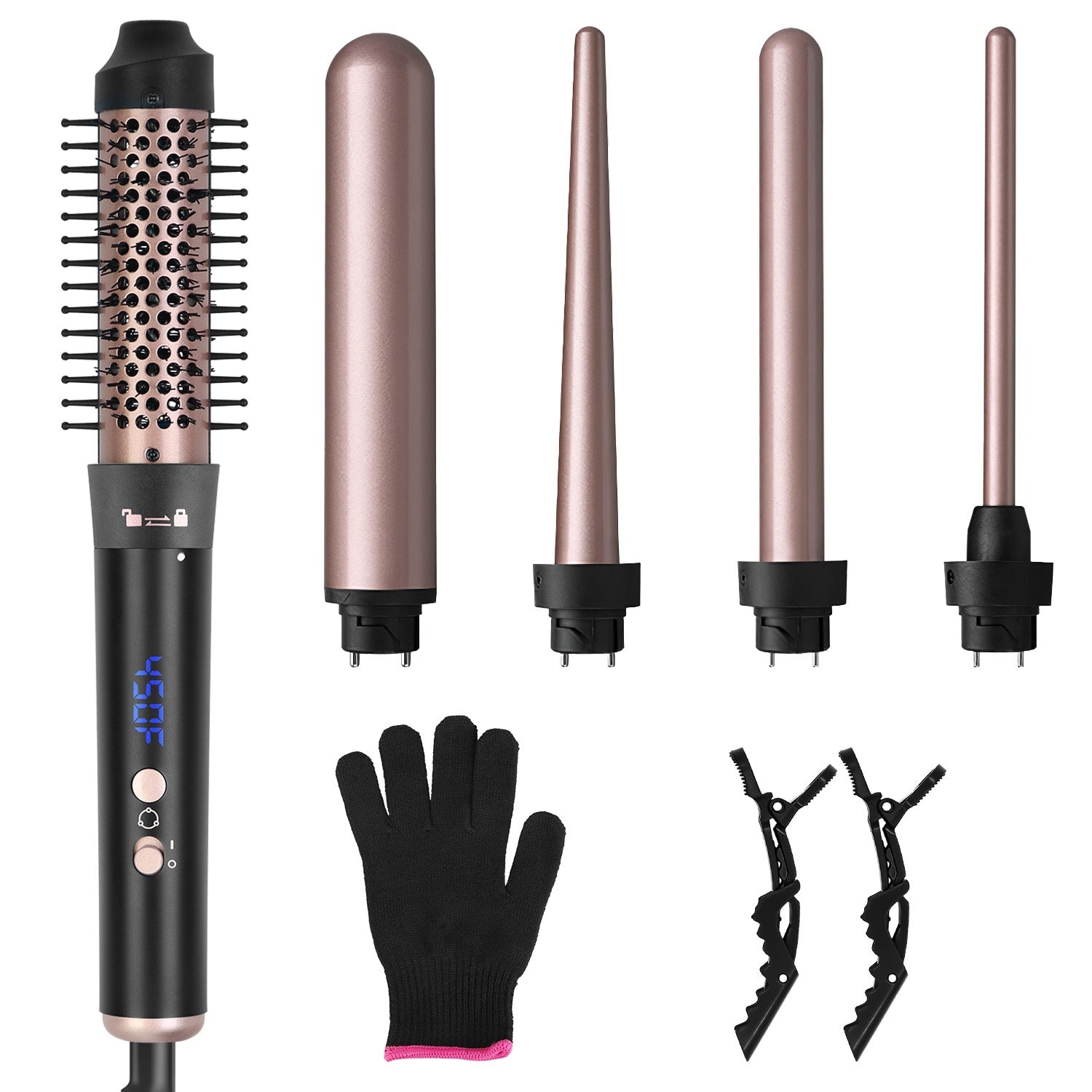 Professional Curling Iron Set – 5 Interchangeable Barrels