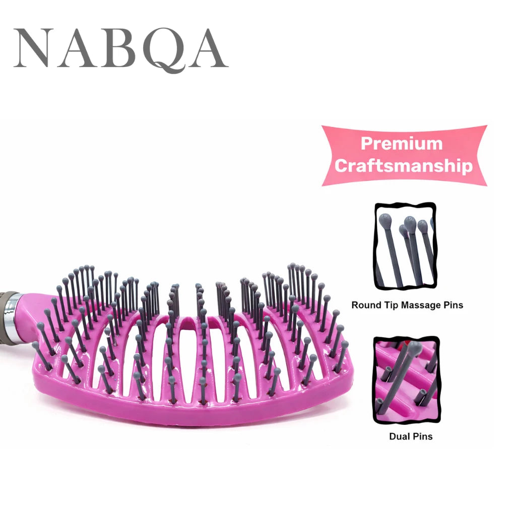 Anti Static Bending Nylon Women's Wet Curly Tangled Hair Brush Styling Tool